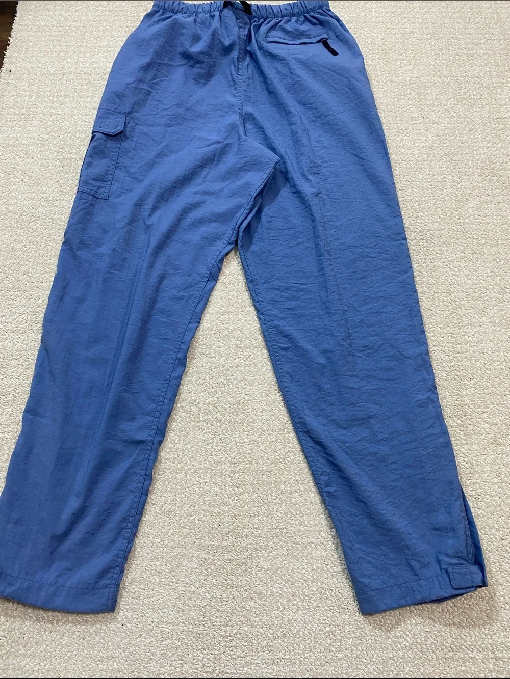 Prospirit Men's Navy Blue Cargo Pants with Elastic Waist Size M 100% Nylon